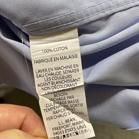 Bundle 2 L.L. Bean Traditional Fit Wrinkle Free Cotton Shirts Blue 18‎ - Picture 10 of 11